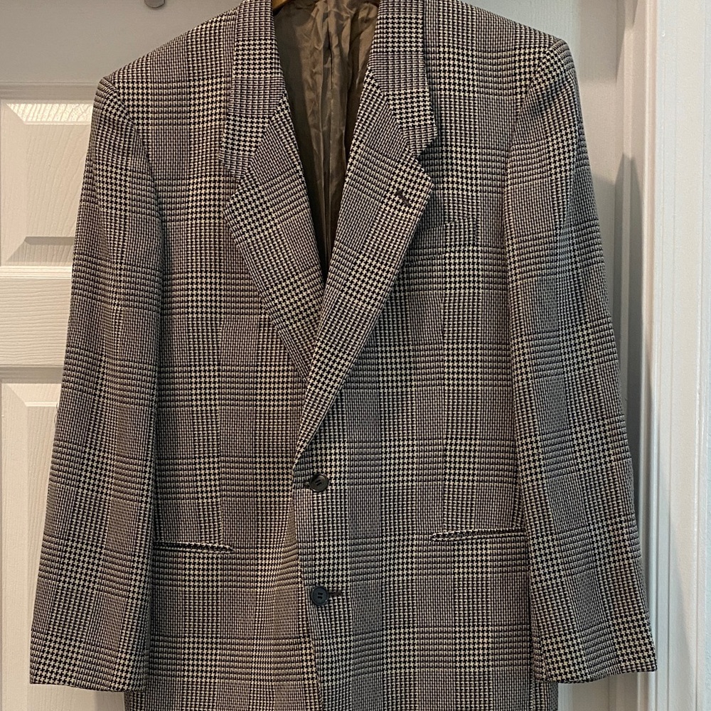 Giorgio Armani Black and White Plaid Blazer